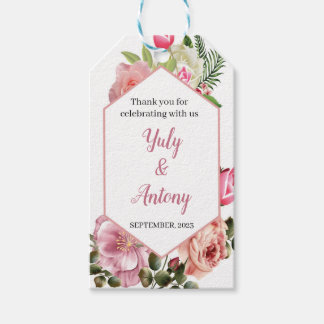 Elegant Floral Thank You Favor Gift Tags 