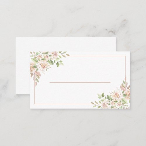 Elegant Floral Thank You Pink Rose Wedding   Place Place Card