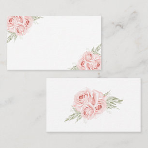 Elegant Floral Thank You Pink Rose Wedding  Place  Place Card