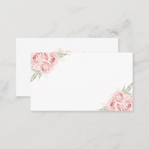 Elegant Floral Thank You Pink Rose Wedding  Place  Place Card