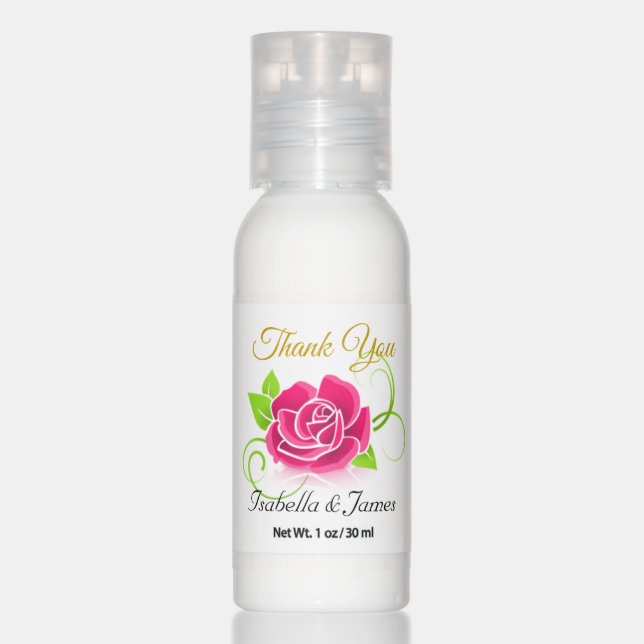 Elegant Floral Thank You Wedding Favor Hand Lotion (Front)
