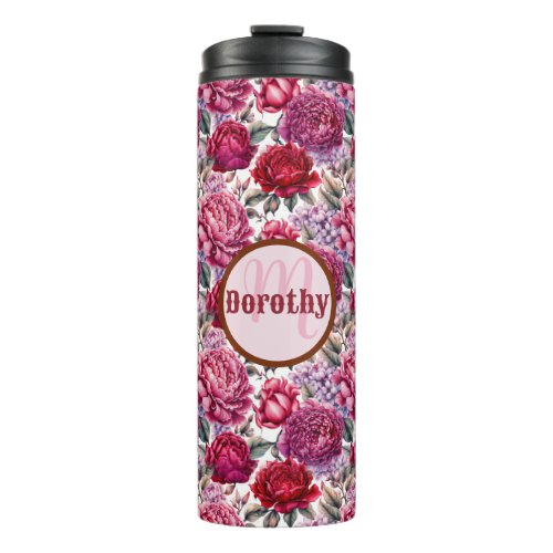 Elegant Floral Thermal Tumbler