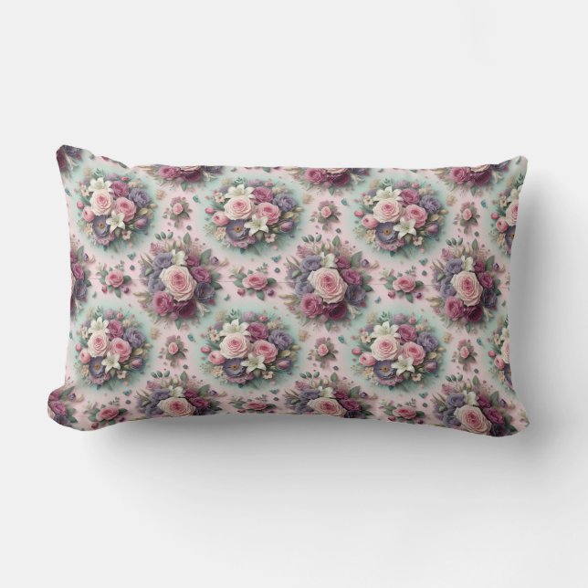 Elegant Floral Throw Pillow (Front)