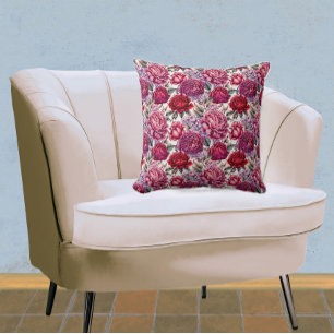Elegant Floral Throw Pillow
