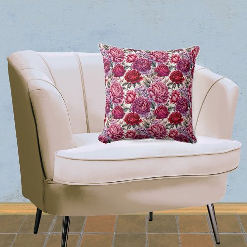 Elegant Floral Throw Pillow