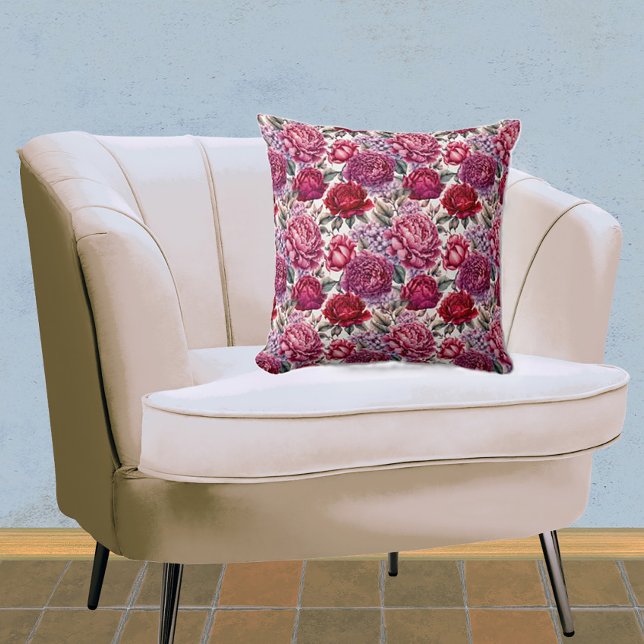 Elegant Floral Throw Pillow (Creator Uploaded)