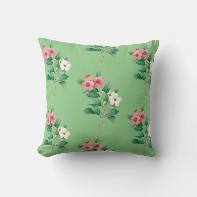 Elegant Floral Throw Pillow (Front)