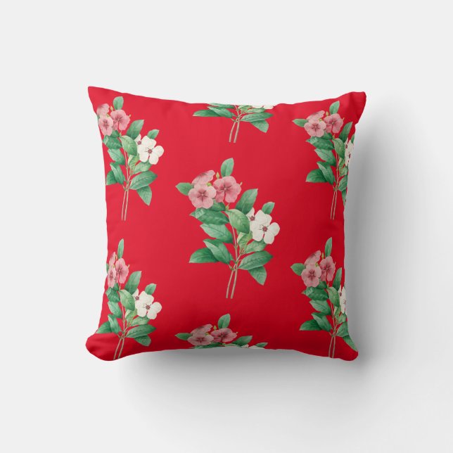 Elegant Floral Throw Pillow (Front)
