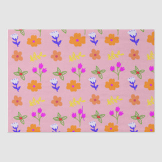 Elegant Floral Tissue Paper – Hand-Drawn Flower Pa