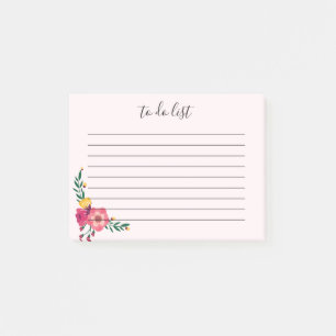 Elegant Floral To Do List Post-It Note