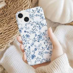 Elegant Floral Toile Blue and White Vintage Style Case-Mate iPhone 14 Case