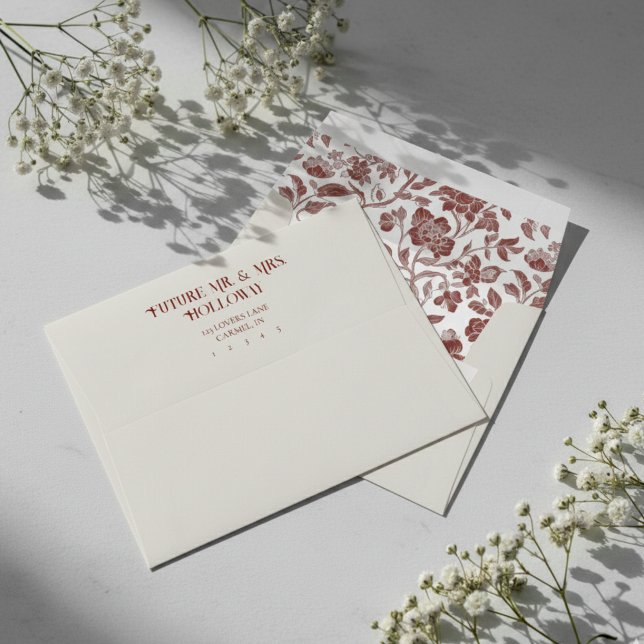 Elegant Floral Toile Pattern and Return Address Envelope (Send your cards with elegant, timeless style with this Elegant Floral Toile Pattern Envelope!)