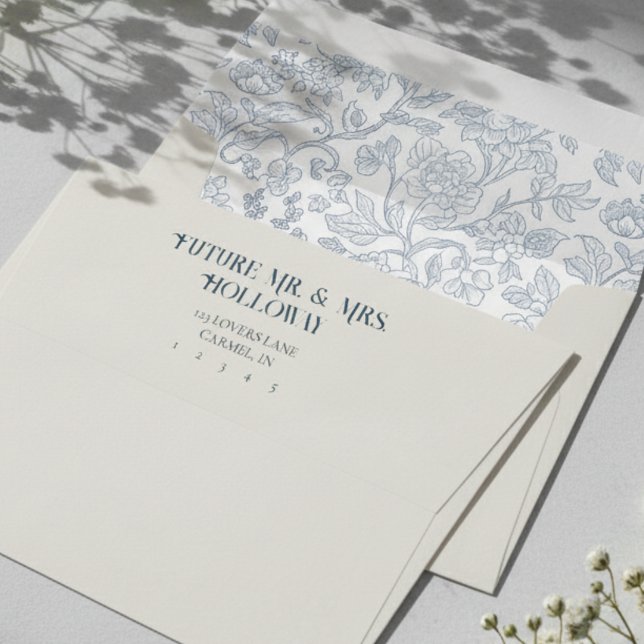 Elegant Floral Toile Pattern and Return Address Envelope (Send your cards with elegant, timeless style with this Elegant Floral Toile Pattern Envelope!)