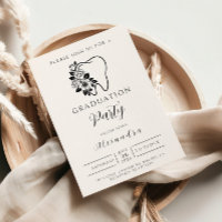 Elegant Floral Tooth Dental Graduation