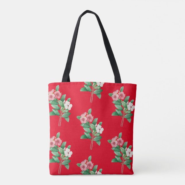Elegant Floral  Tote Bag (Back)