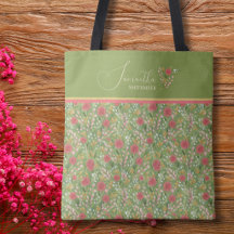 Elegant Floral Tote Bag – Personalized Name