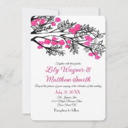 Elegant Floral Tree Greenery Wedding Invitation