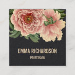 Elegant Floral Trendy Pink Peony Business Cards at Zazzle