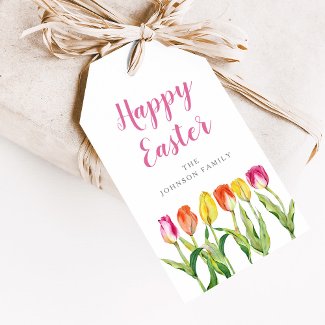 Elegant Floral Tulips Happy Easter