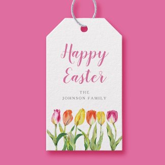 Elegant Floral Tulips Happy Easter