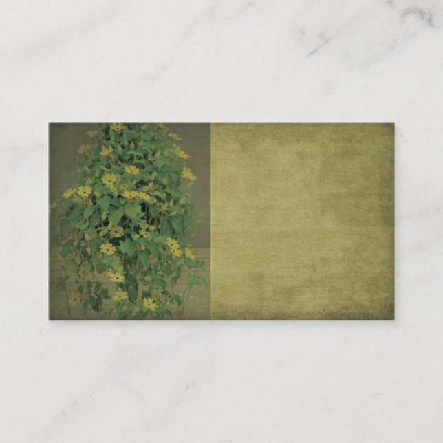 Elegant, Floral, Two Tone Green, Business Card (Front)