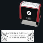 Elegant Floral Typography Wedding Return Address Self-inking Stamp<br><div class="desc">Elegant floral Typography Wedding Return Address self-inking stamp.</div>