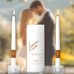 Elegant Floral Unity Candle Set