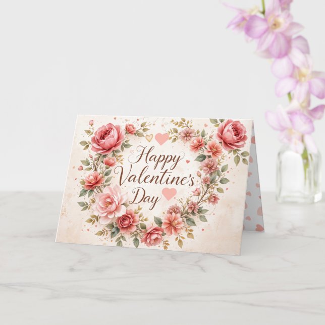 Elegant Floral Valentine's Day Card (Orchid)