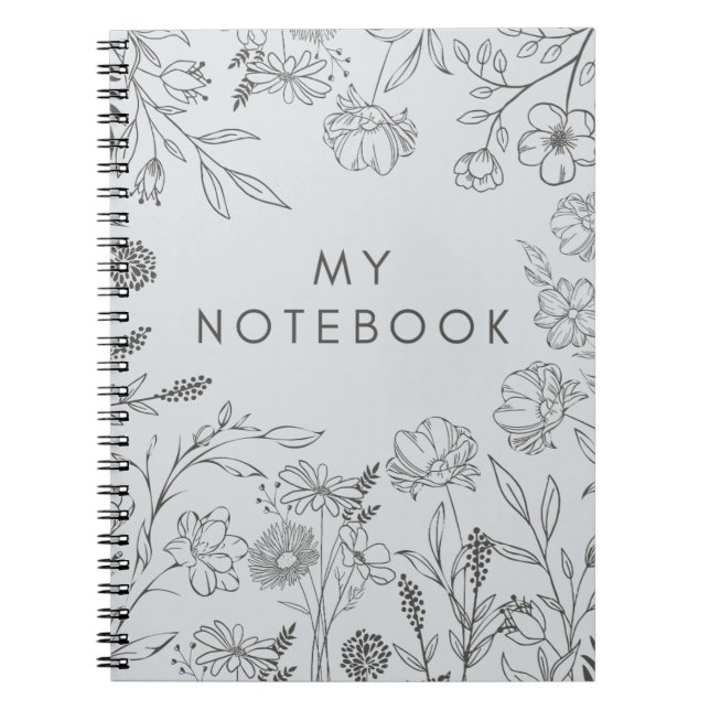 Elegant floral vibes  notebook (Front)