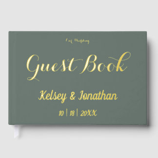 Elegant Floral Vine Foil Guest Book