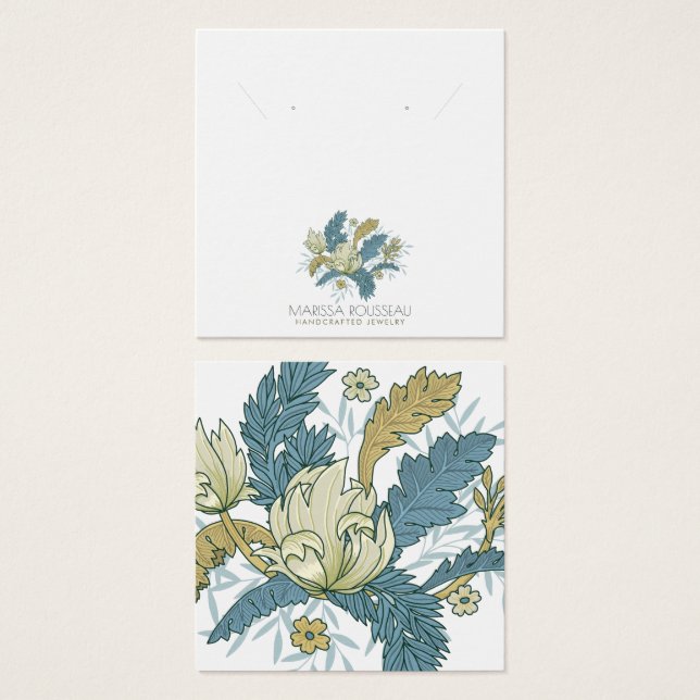 Elegant Floral Vines Earring Display Card (Front & Back)