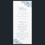 Elegant Floral Vintage Blue Wedding Program<br><div class="desc">Embrace timeless sophistication with the floral elegant wedding program template. The refined floral frame captures the essence of romance and tradition in this exquisitely crafted invitation,  perfect for announcing your special day in style.</div>