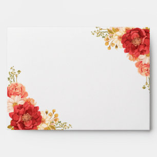 Elegant Floral Vintage Boho Wedding Envelope