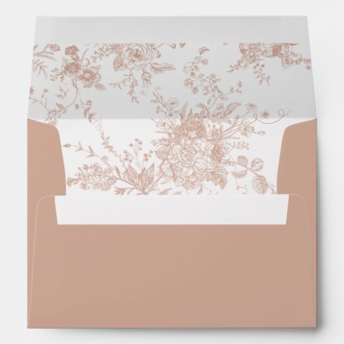 Elegant Floral Vintage Botanical Blush Wedding Envelope