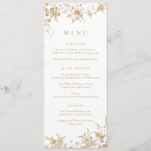 Elegant Floral Vintage Botanical Gold Menu