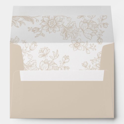 Elegant Floral Vintage Botanical Lace Wedding Envelope