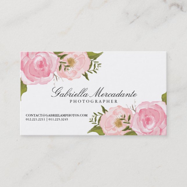 Elegant Floral Vintage Custom Appointment Card (Front)