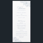 Elegant Floral Vintage Dusty Blue Wedding Program<br><div class="desc">Embrace timeless sophistication with the floral elegant wedding program template. The refined floral frame captures the essence of romance and tradition in this exquisitely crafted invitation,  perfect for announcing your special day in style.</div>