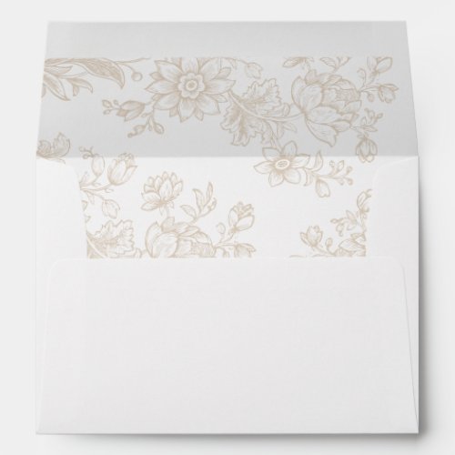 Elegant Floral Vintage Lace Botanical Wedding Envelope