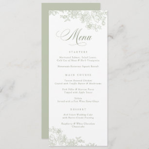 Elegant Floral Vintage Leafy Botanical Menu