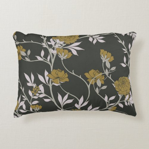 Elegant floral vintage pattern design accent pillow