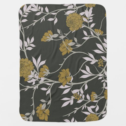 Elegant floral vintage pattern design baby blanket