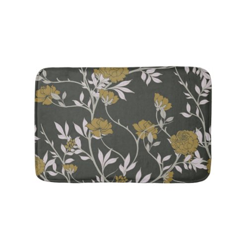 Elegant floral vintage pattern design bath mat