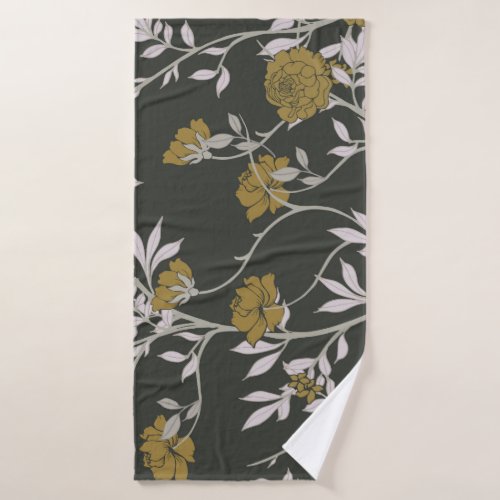 Elegant floral vintage pattern design bath towel