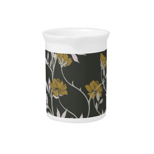 Elegant floral vintage pattern design beverage pitcher