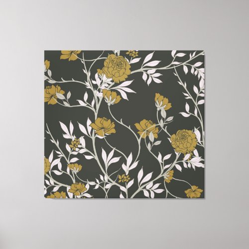 Elegant floral vintage pattern design canvas print