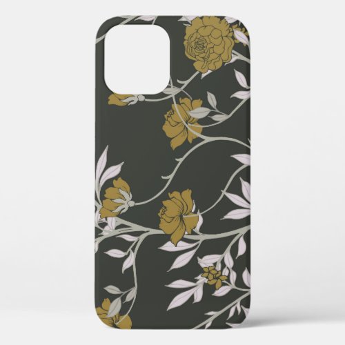 Elegant floral vintage pattern design iPhone 12 case