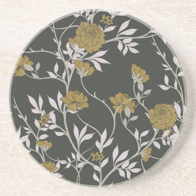 Elegant floral: vintage pattern design. coaster (Front)