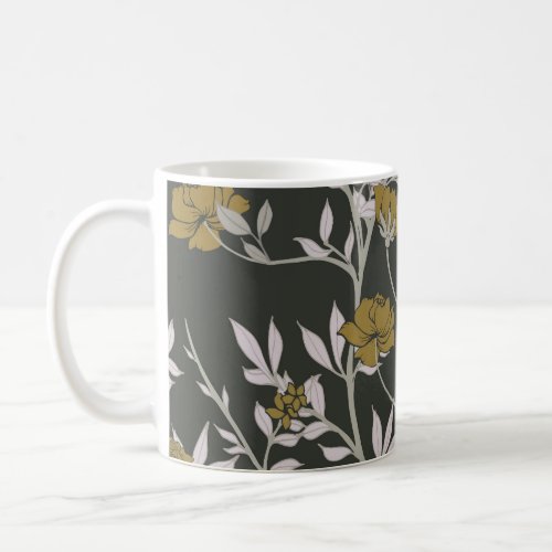 Elegant floral vintage pattern design coffee mug