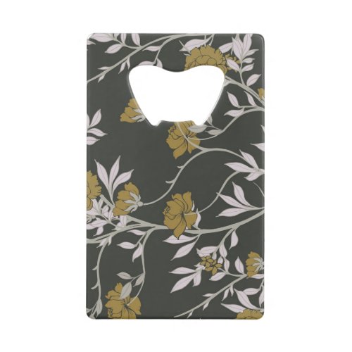 Elegant floral vintage pattern design credit card bottle opener